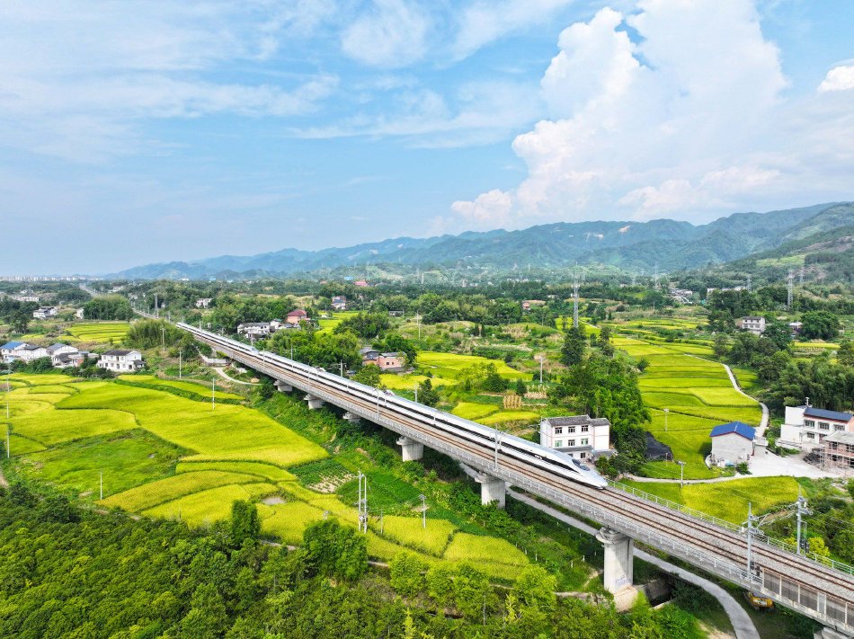 重庆：高铁穿越翠绿田园_高清图集