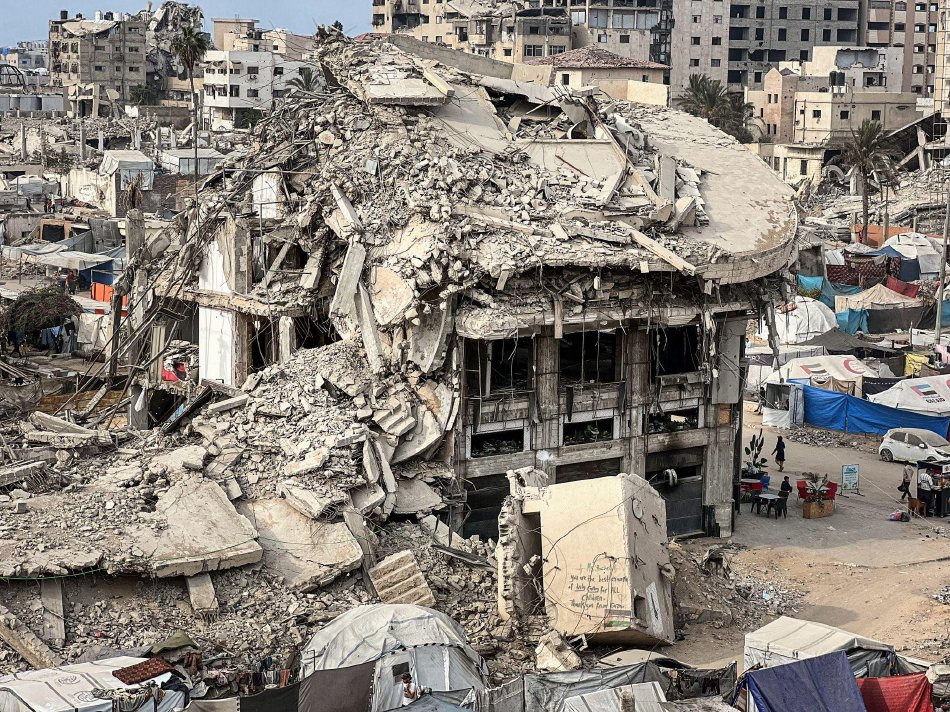 加沙城大范围区域遭破坏_高清图集